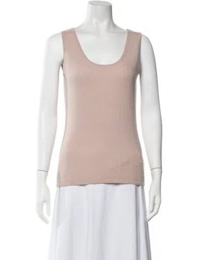 Pre-owned Neiman Marcus Cashmere Scoop Neck Sweater In Brown
