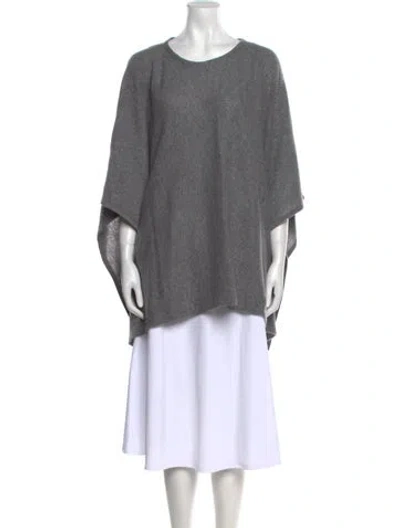 Pre-owned Neiman Marcus Cashmere Scoop Neck Sweater In Gray