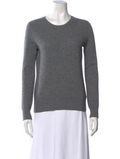 Pre-owned Neiman Marcus Cashmere Scoop Neck Sweater In Gray