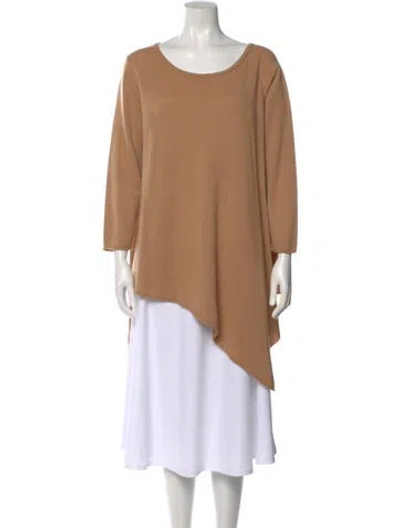 Pre-owned Neiman Marcus Cashmere Scoop Neck Sweater In Neutral