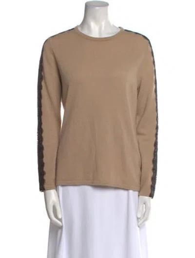 Pre-owned Neiman Marcus Cashmere Scoop Neck Sweater In Neutral