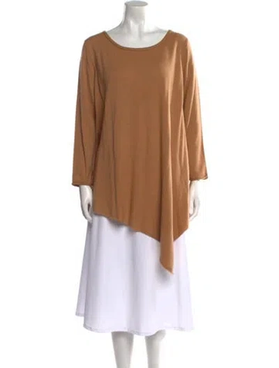 Pre-owned Neiman Marcus Cashmere Scoop Neck Sweater In Neutral