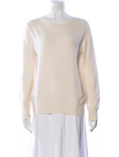 Pre-owned Neiman Marcus Cashmere Scoop Neck Sweater In Neutral