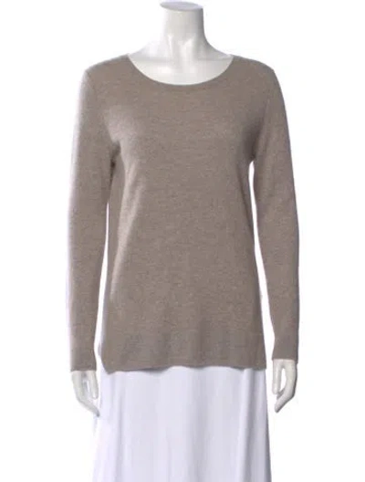 Pre-owned Neiman Marcus Cashmere Scoop Neck Sweater In Neutral