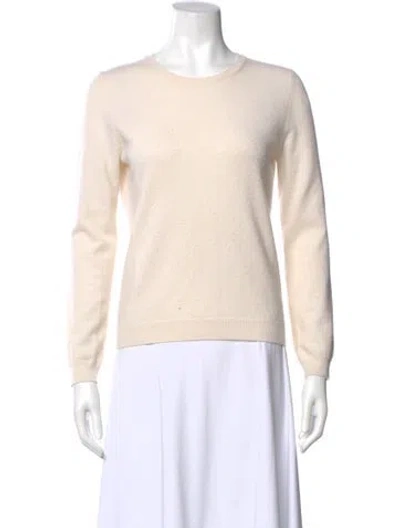 Pre-owned Neiman Marcus Cashmere Scoop Neck Sweater In Neutral