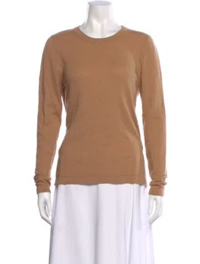 Pre-owned Neiman Marcus Cashmere Scoop Neck Sweater In Neutral