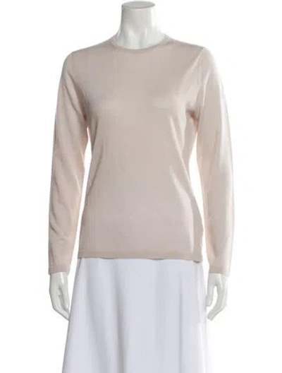 Pre-owned Neiman Marcus Cashmere Scoop Neck Sweater In Neutral