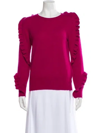 Pre-owned Neiman Marcus Cashmere Scoop Neck Sweater In Pink