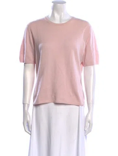 Pre-owned Neiman Marcus Cashmere Scoop Neck Sweater In Pink