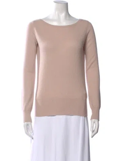 Pre-owned Neiman Marcus Cashmere Scoop Neck Sweater In Pink