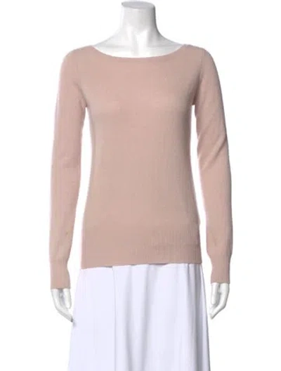 Pre-owned Neiman Marcus Cashmere Scoop Neck Sweater In Pink