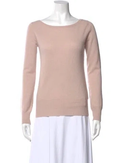 Pre-owned Neiman Marcus Cashmere Scoop Neck Sweater In Pink