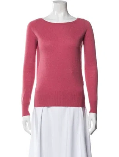 Pre-owned Neiman Marcus Cashmere Scoop Neck Sweater In Pink