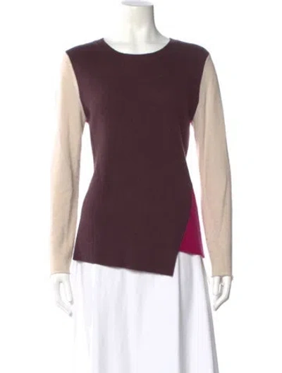 Pre-owned Neiman Marcus Cashmere Scoop Neck Sweater In Purple