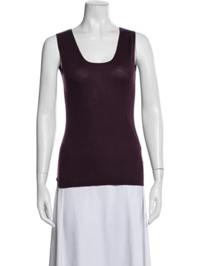Pre-owned Neiman Marcus Cashmere Scoop Neck Sweater In Purple