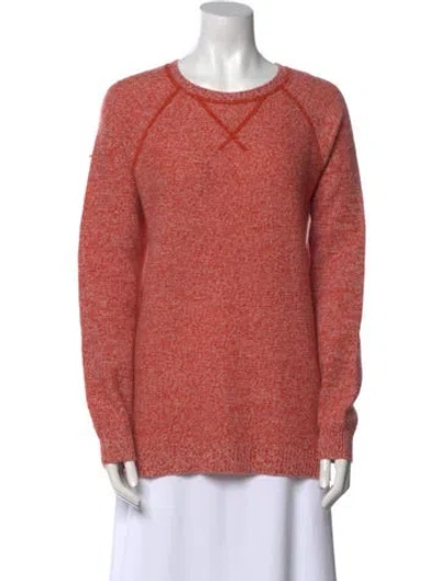 Pre-owned Neiman Marcus Cashmere Scoop Neck Sweater In Red