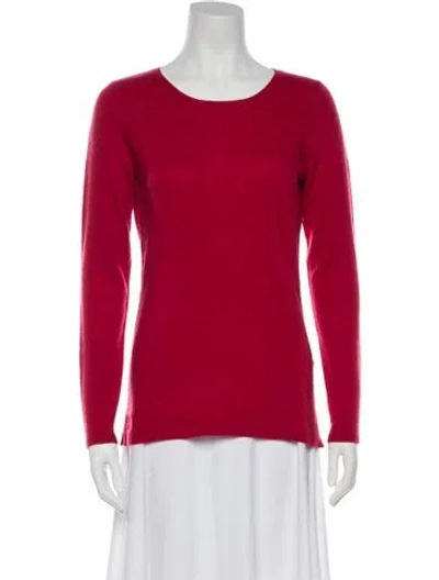 Pre-owned Neiman Marcus Cashmere Scoop Neck Sweater In Red