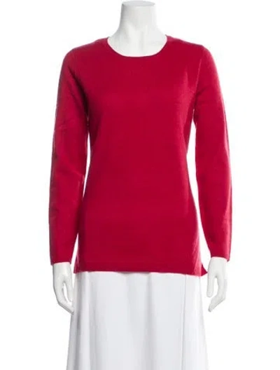 Pre-owned Neiman Marcus Cashmere Scoop Neck Sweater In Red