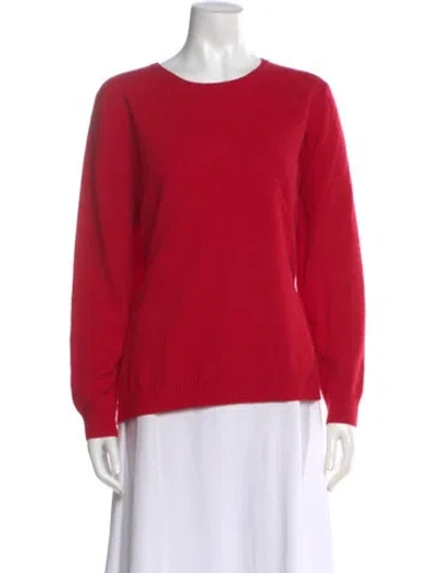 Pre-owned Neiman Marcus Cashmere Scoop Neck Sweater In Red