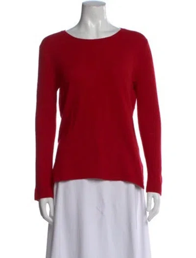 Pre-owned Neiman Marcus Cashmere Scoop Neck Sweater In Red
