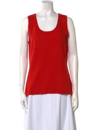 Pre-owned Neiman Marcus Cashmere Scoop Neck Sweater W/ Tags In Red