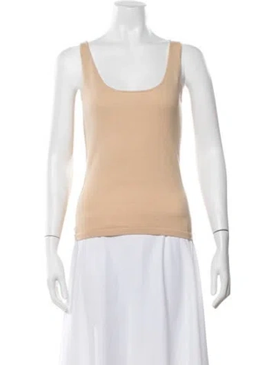 Pre-owned Neiman Marcus Cashmere Scoop Neck Sweater In White