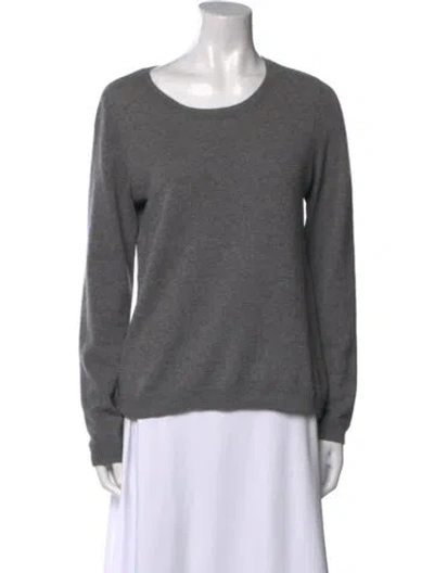 Pre-owned Neiman Marcus Cashmere Scoop Neck Sweatshirt In Gray