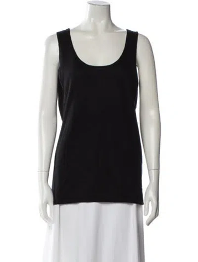 Pre-owned Neiman Marcus Cashmere Scoop Neck Top In Black
