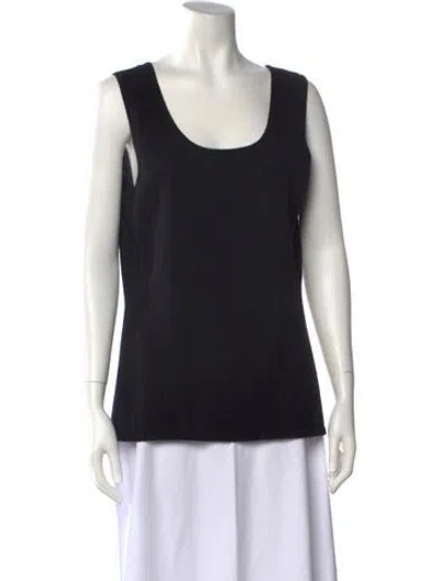 Pre-owned Neiman Marcus Cashmere Scoop Neck Top In Black