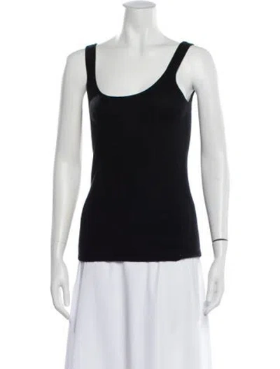 Pre-owned Neiman Marcus Cashmere Scoop Neck Top In Blue