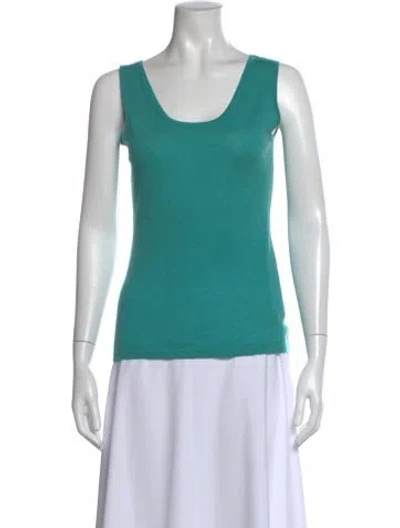 Pre-owned Neiman Marcus Cashmere Scoop Neck Top In Blue