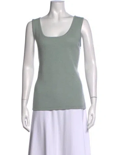 Pre-owned Neiman Marcus Cashmere Scoop Neck Top In Blue
