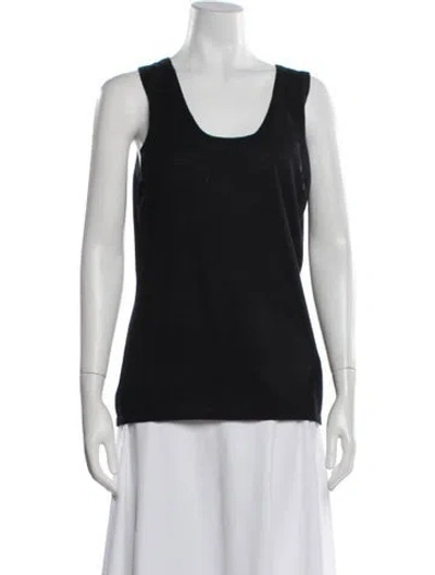 Pre-owned Neiman Marcus Cashmere Scoop Neck Top In Blue