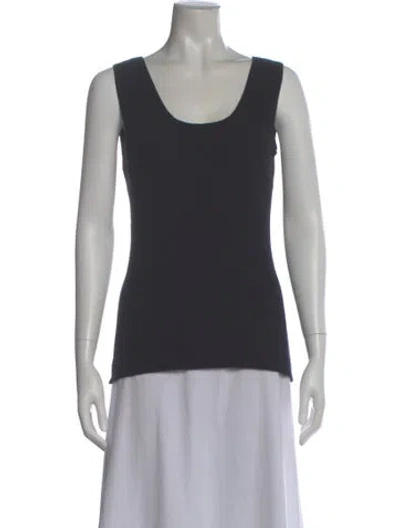 Pre-owned Neiman Marcus Cashmere Scoop Neck Top In Gray