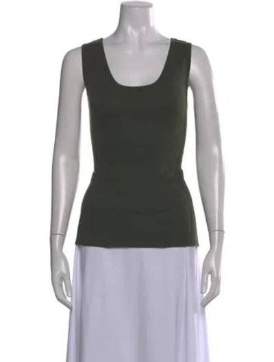 Pre-owned Neiman Marcus Cashmere Scoop Neck Top In Green