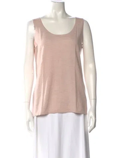 Pre-owned Neiman Marcus Cashmere Scoop Neck Top In Pink