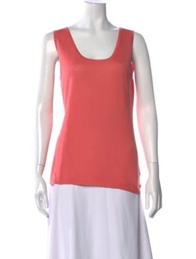 Pre-owned Neiman Marcus Cashmere Scoop Neck Top In Pink
