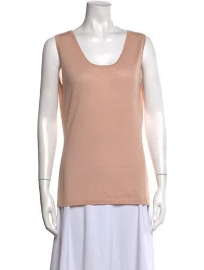 Pre-owned Neiman Marcus Cashmere Scoop Neck Top In Pink
