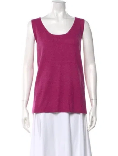 Pre-owned Neiman Marcus Cashmere Scoop Neck Top In Purple