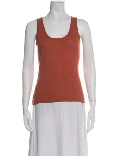 Pre-owned Neiman Marcus Cashmere Scoop Neck Top In Purple
