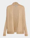 Neiman Marcus Cashmere Sequin Metallic Knit Cardigan In Animal Print