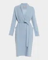 Neiman Marcus Cashmere Shawl-collar Robe In Blue