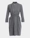 Neiman Marcus Cashmere Shawl-collar Robe In Gray