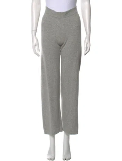 Pre-owned Neiman Marcus Cashmere Straight Leg Pants In Gray