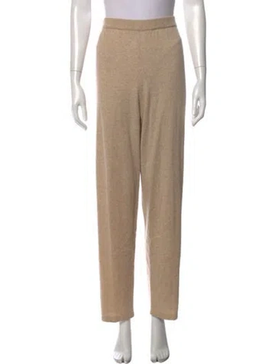Pre-owned Neiman Marcus Cashmere Straight Leg Pants In Neutrals