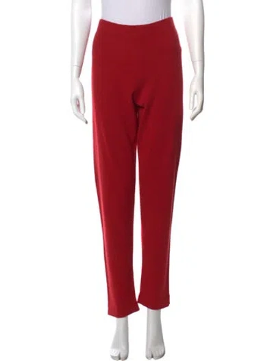 Pre-owned Neiman Marcus Cashmere Straight Leg Pants In Red