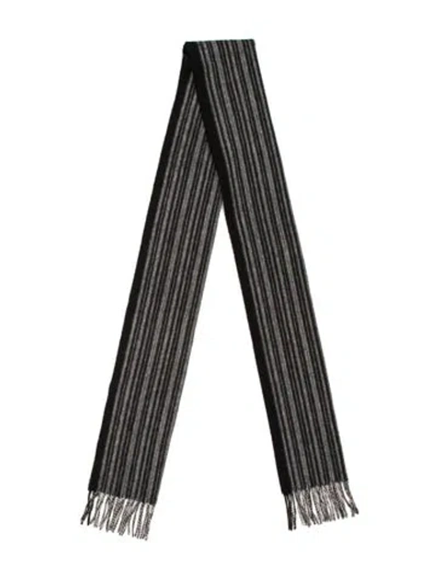 Pre-owned Neiman Marcus Cashmere Striped Scarf In Black