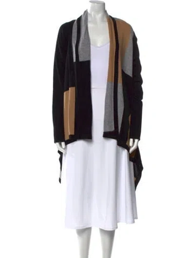 Pre-owned Neiman Marcus Cashmere Striped Sweater In Black