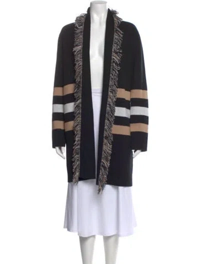 Pre-owned Neiman Marcus Cashmere Striped Sweater In Black