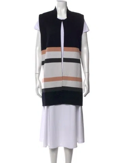 Pre-owned Neiman Marcus Cashmere Striped Sweater In Black